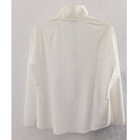 Chico's Activewear Top Qtr Zip Pullover Wmn's Sz M White Mesh Inset Long Sleeve - Picture 14 of 16